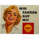 Tin sign Shell in dream condition! Signed, Hamburg, around 1950