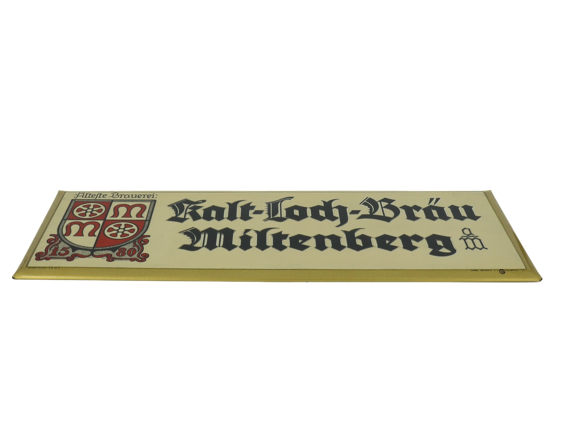 Metal sign "Kalt-Loch-Brauerei Miltenberg", around 1950 - Image 2 of 5