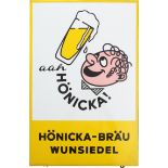 Enamel sign Hönicka-Bräu, Wunsiedel, around 1950