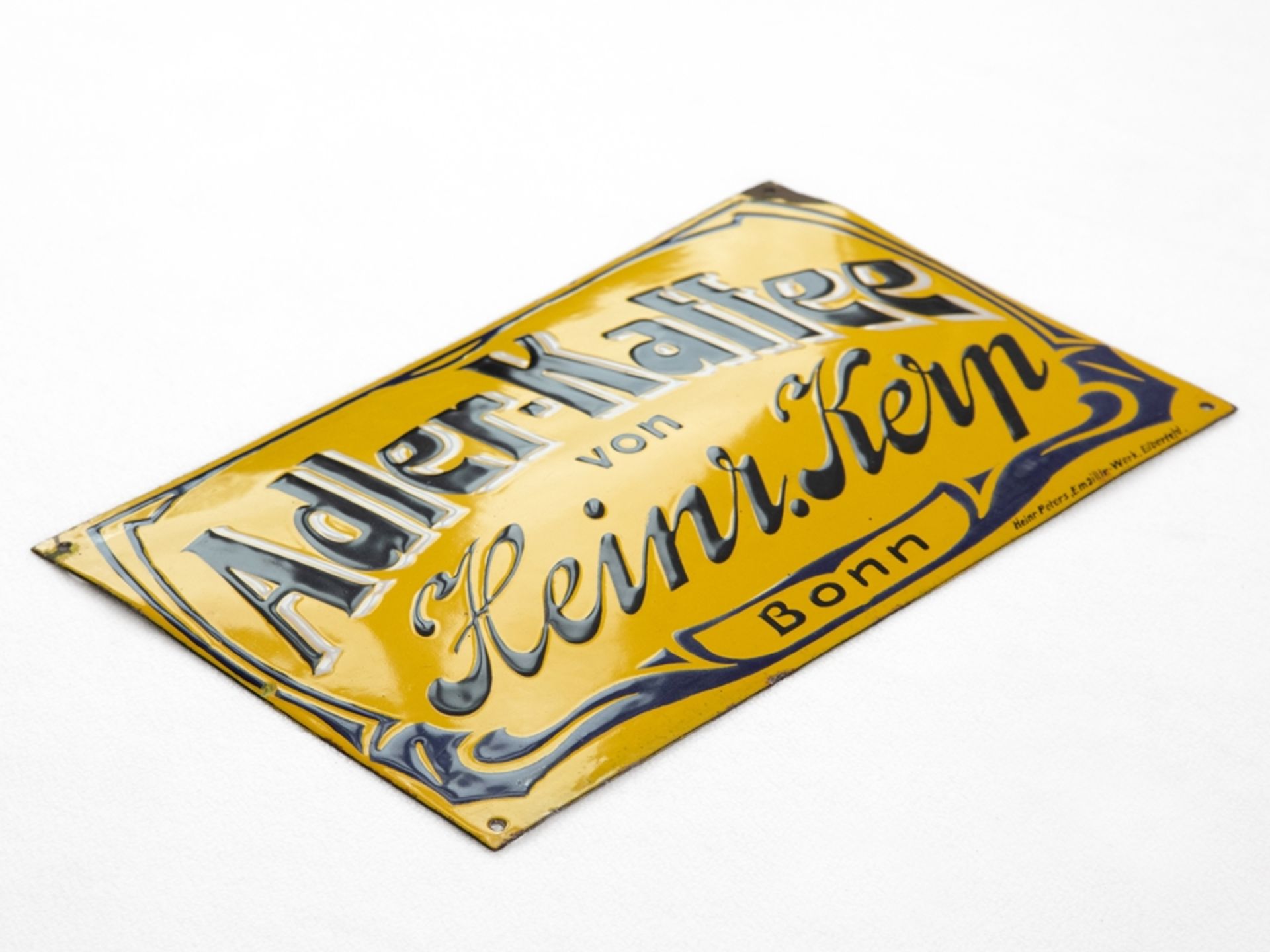 Enamel sign Adler-Kaffee - in the finest Art Nouveau style, Bonn, around 1900 - Image 2 of 7