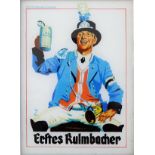 Glass sign Kulmbacher Brauerei, Ludwig Hohlwein, around 1930