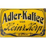 Enamel sign Adler-Kaffee - in the finest Art Nouveau style, Bonn, around 1900