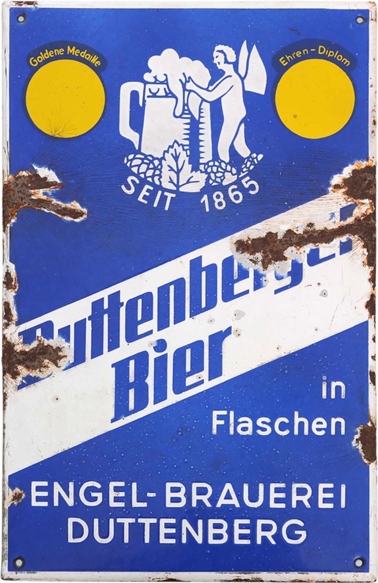 Enamel sign Engel Brauerei Duttenberg, Bad Friedrichshall, around 1930