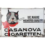 Emailschild Casanova Cigaretten Dresden, Ludwig Hohlwein, um 1920