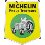 Emailschild Michelin Pneus Tracteurs, Frankreich, um 1960