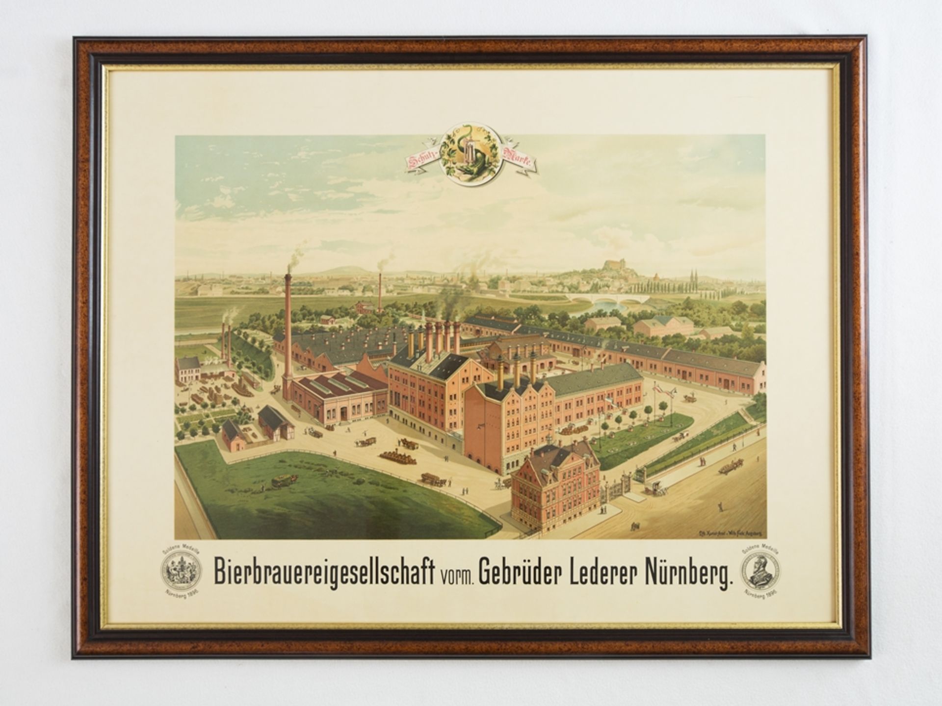 Large-format view of the Lederer brewery in Nuremberg, around 1900 - Image 3 of 3