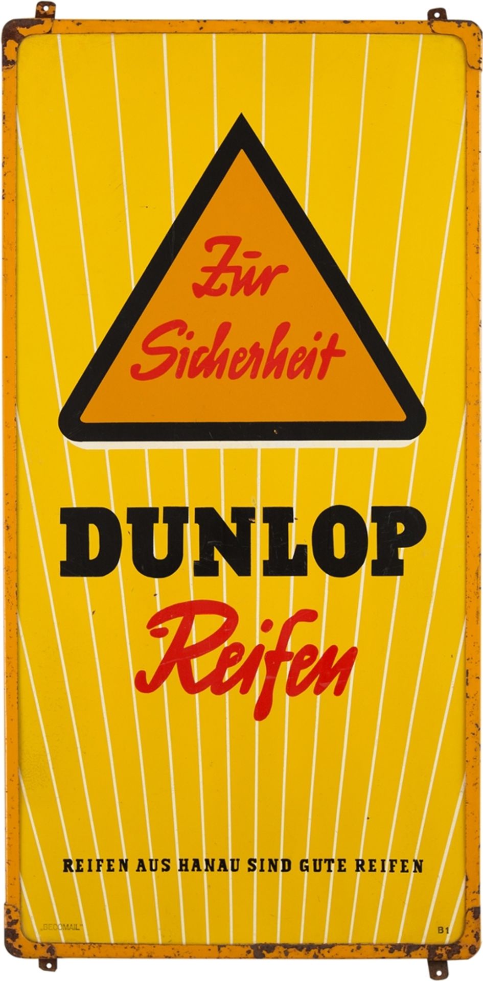 Werbeschild Dunlop Reifen, Hanau um 1950