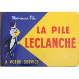 Emailschild La Pile Leclanché, Frankreich um 1950