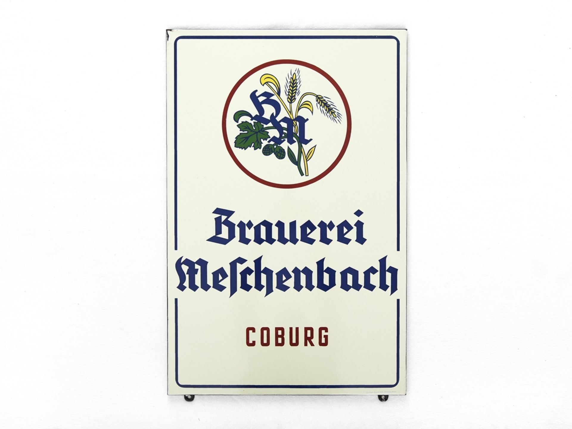 Emailschild Brauerei Meschenbach Coburg, um 1950 - Bild 7 aus 7