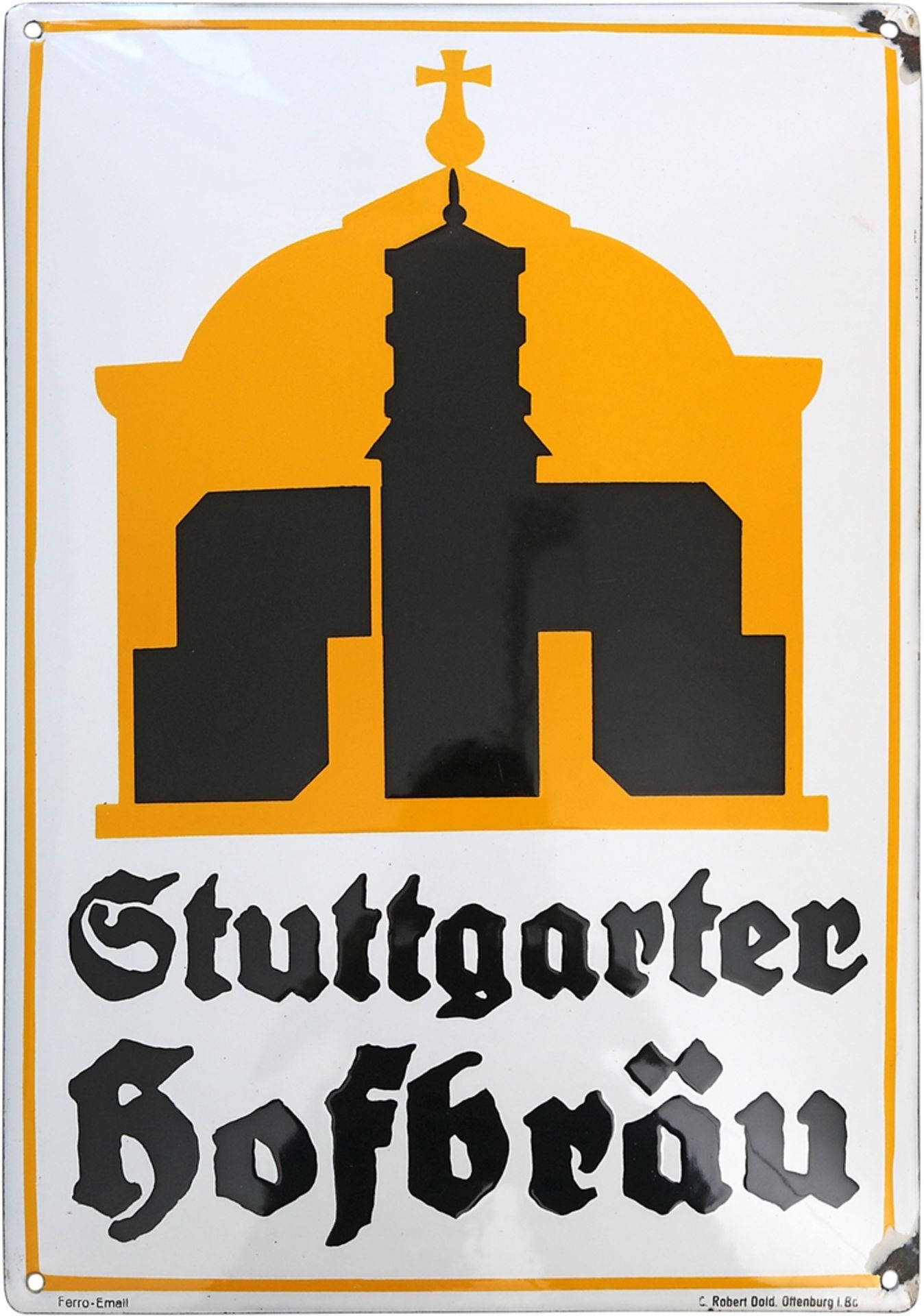 Emailschild Stuttgarter Hofbräu um 1930