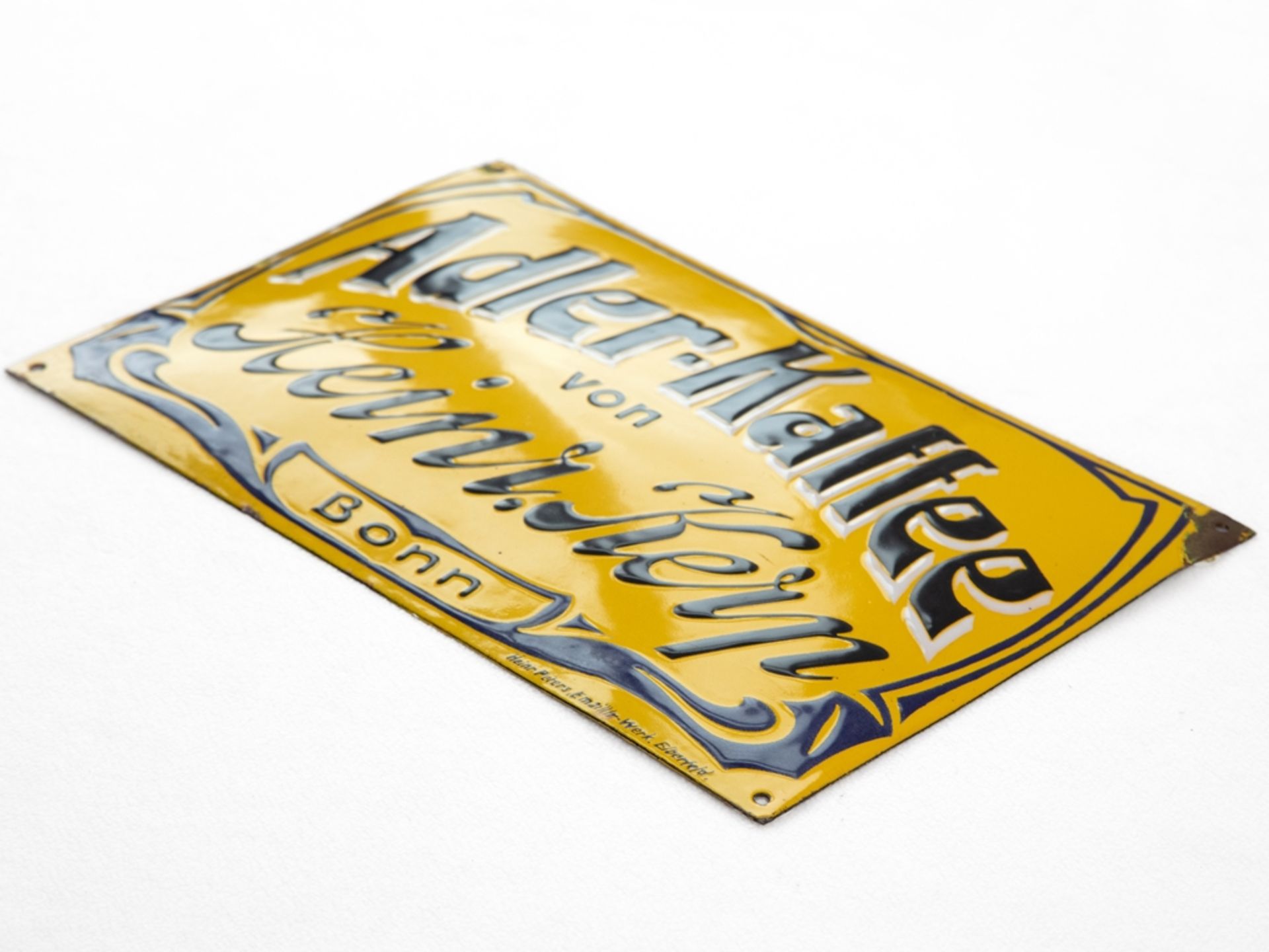 Enamel sign Adler-Kaffee - in the finest Art Nouveau style, Bonn, around 1900 - Image 3 of 7