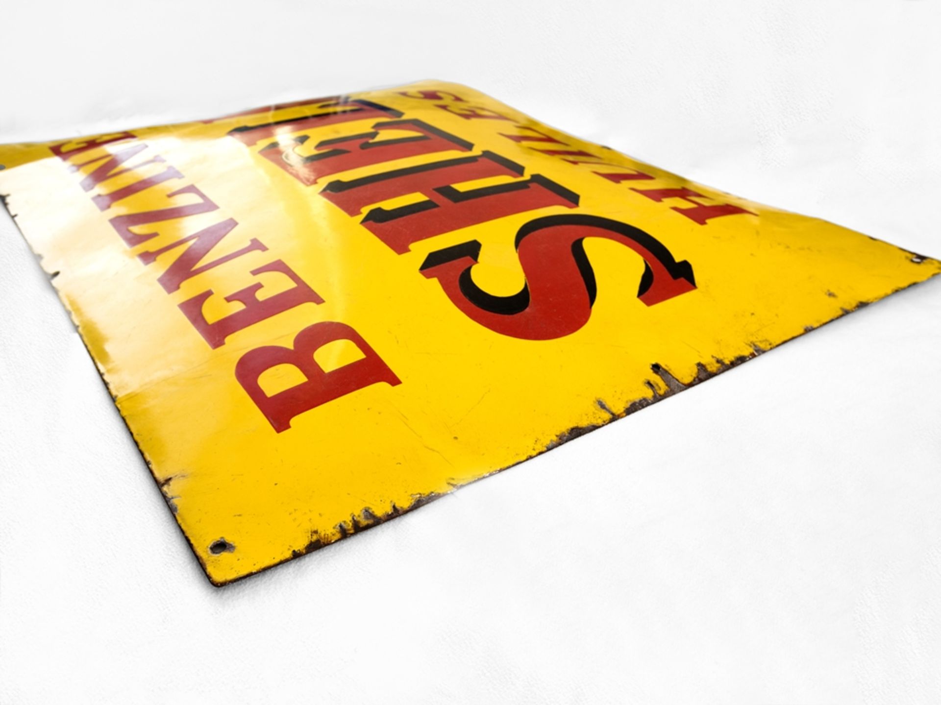 Enamel sign Benzine Shell Huiles, large format, Switzerland, around 1920 - Image 4 of 7