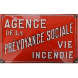 Enamel sign Agence de la Prevoyance Sociale, Belgium, around 1920