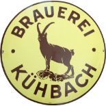 Enamel sign Kühbach brewery around 1930