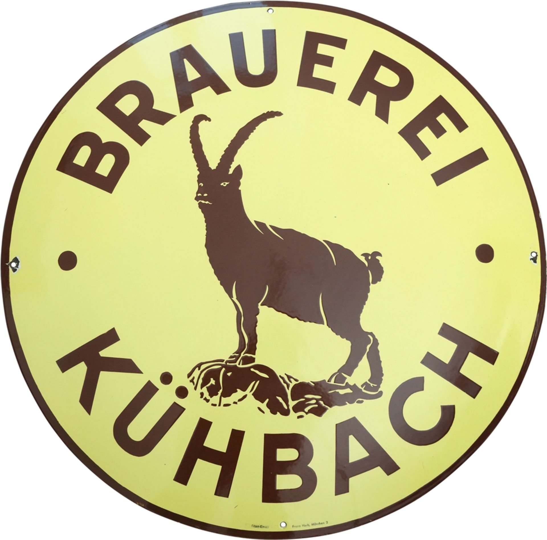 Enamel sign Kühbach brewery around 1930