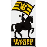 Emailschild Brauerei Wifling, München, Erding, um 1950