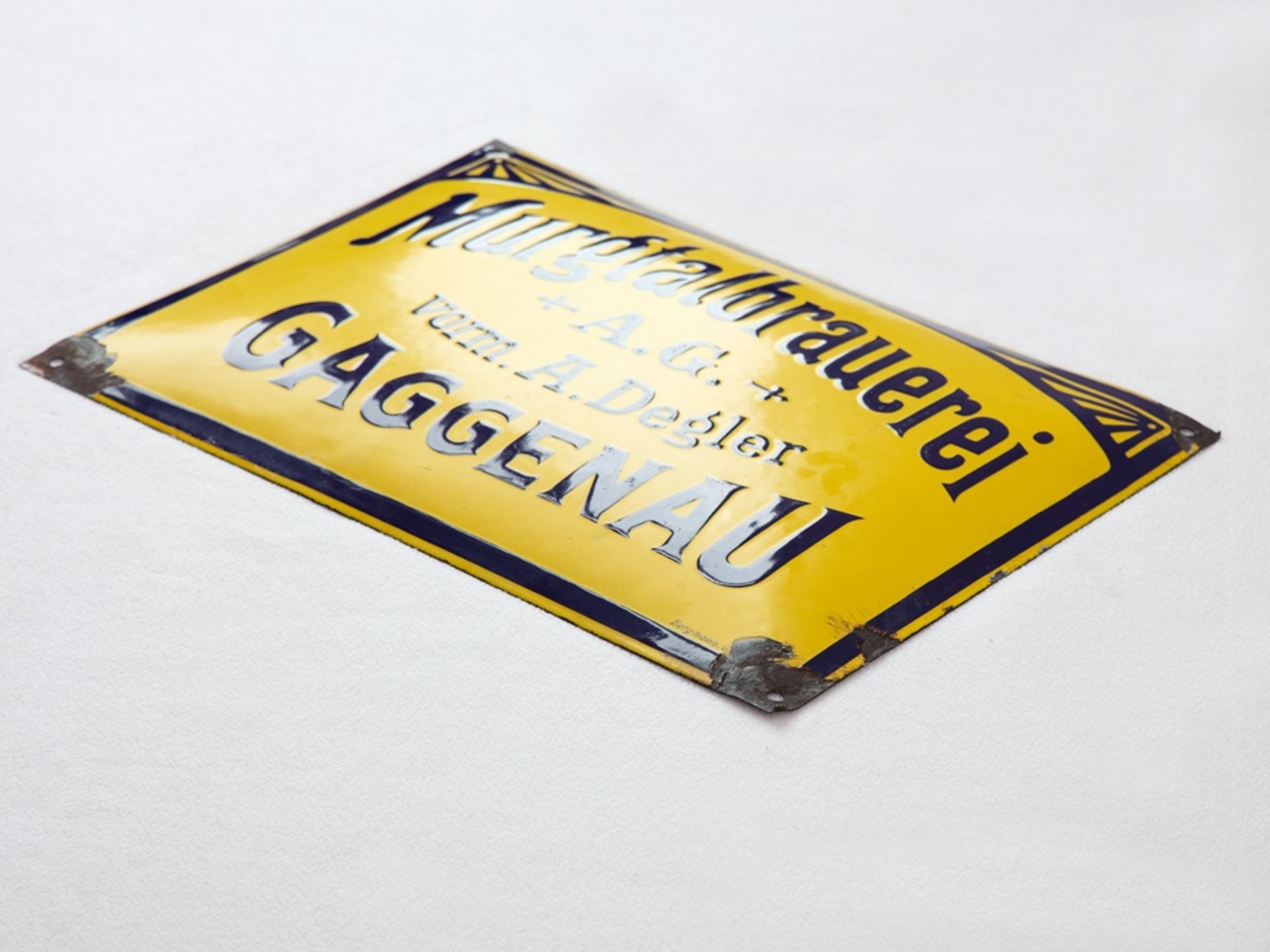 Enamel sign Murgtalbrauerei vorm. A.Degler, Art Nouveau, Gaggenau, around 1910  - Image 3 of 7