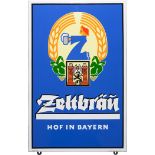 Enamel sign Zeltbräu Hof in Bavaria, around 1950, dream condition