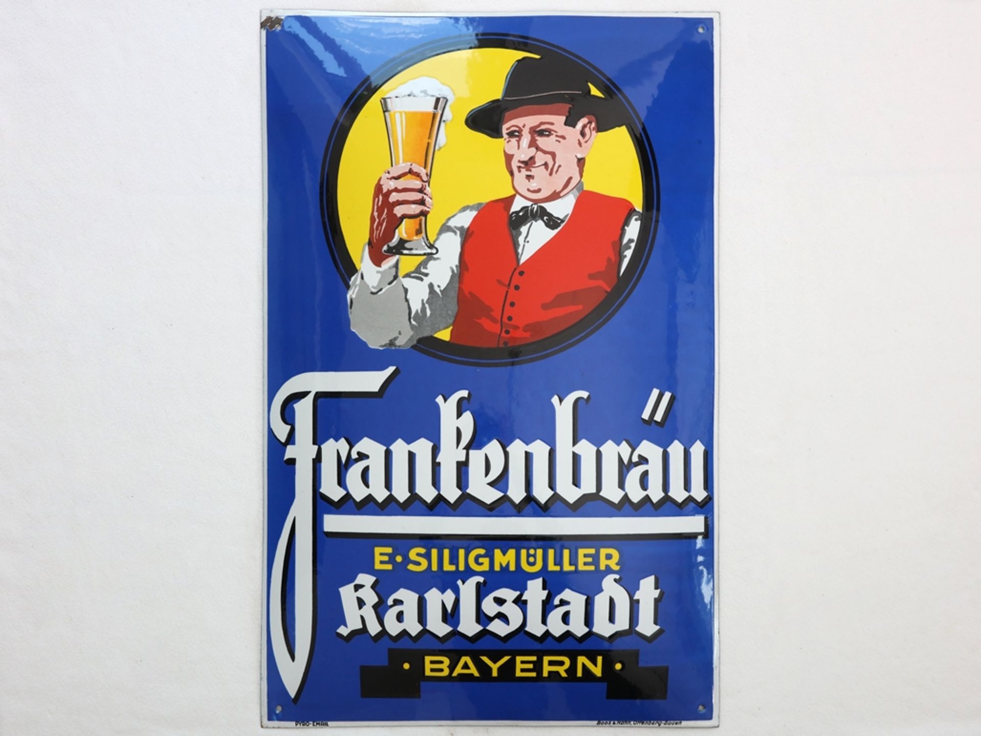 Enamel sign Frankenbräu, Karlstadt/Bavaria, around 1920 - Image 7 of 7