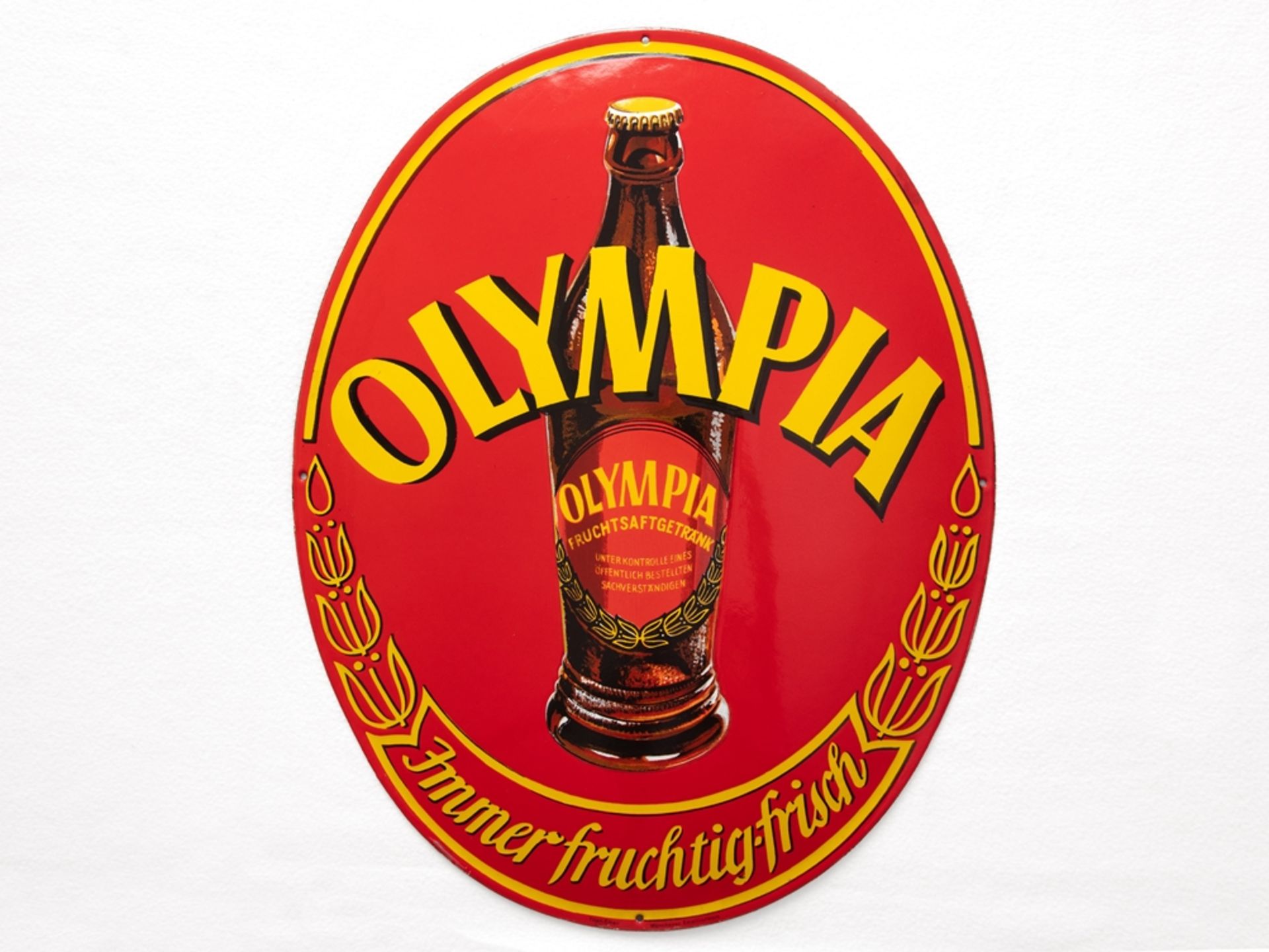 Emailschild Olympia Limonade im Traumzustand! Merzig, Saarland um 1960 - Bild 7 aus 7