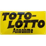 Enamel sign Toto Lotto acceptance, former GDR, around 1960