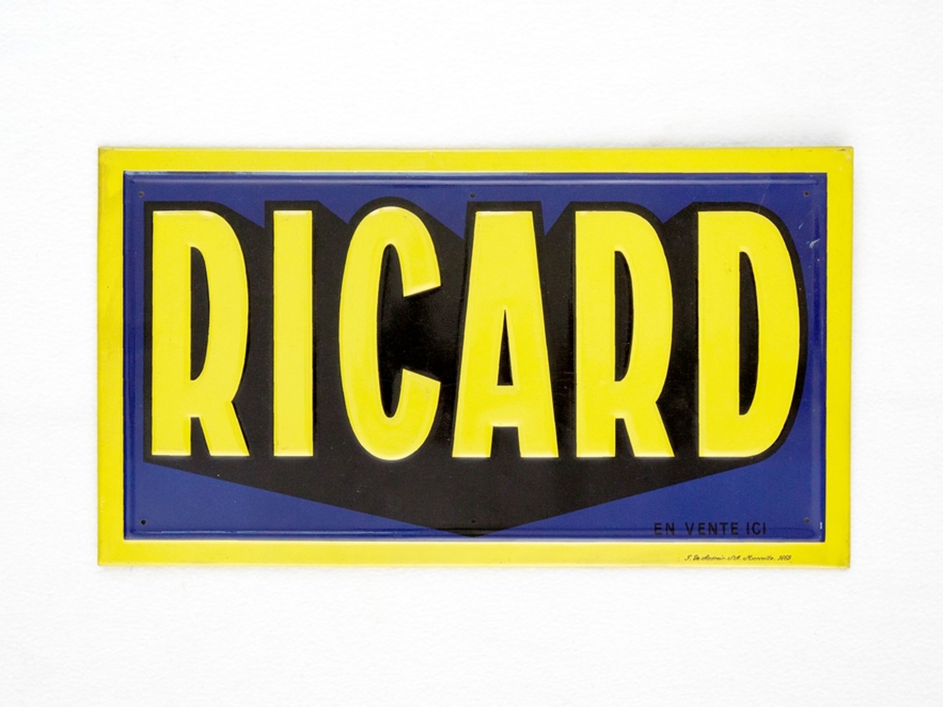 Blechschild Ricard, im Traumzustand! Frankreich, um 1950 - Bild 7 aus 7