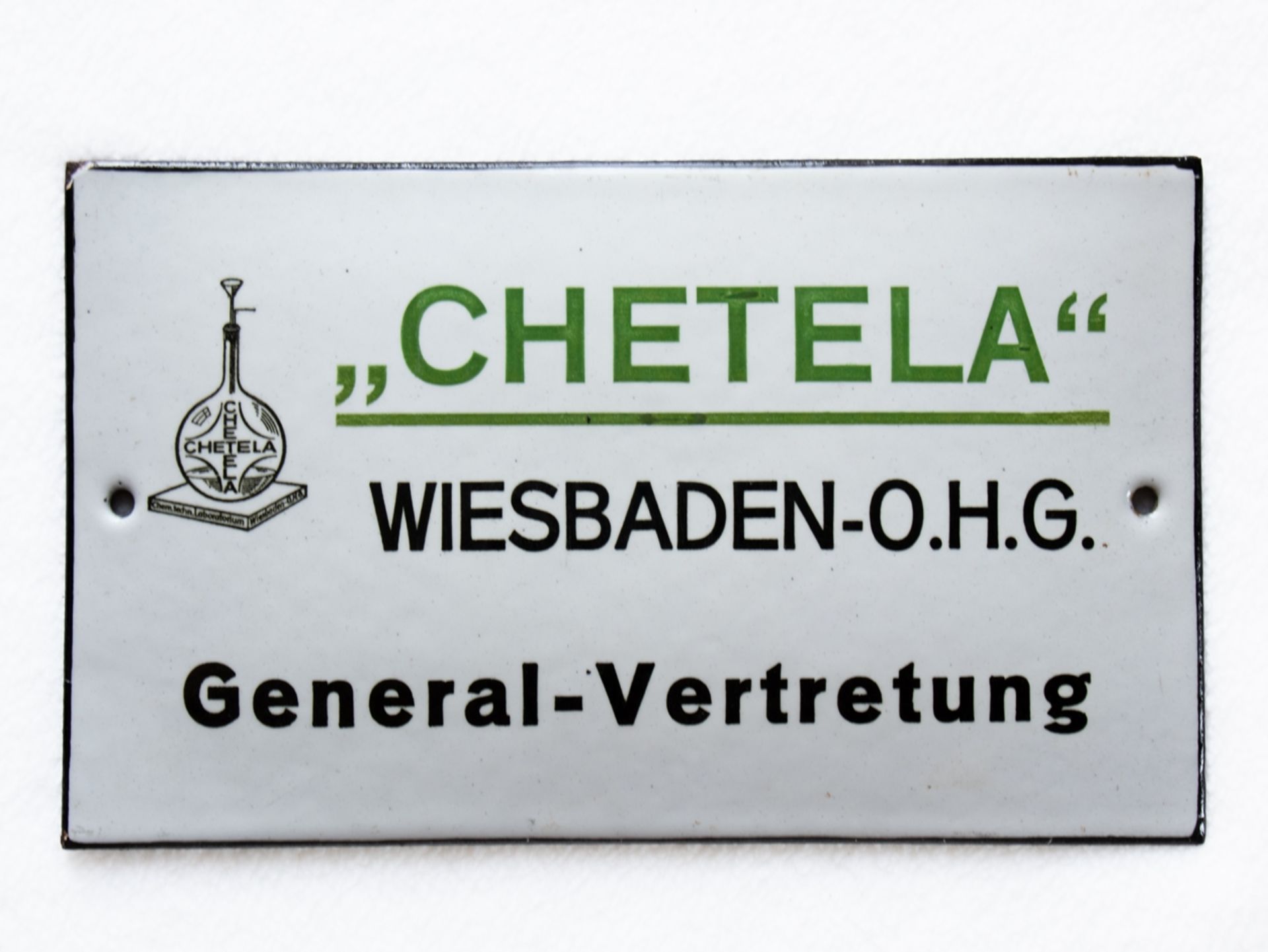 Emailschild Chetela Wiesbaden Generalvertretung, um 1930 - Bild 4 aus 4