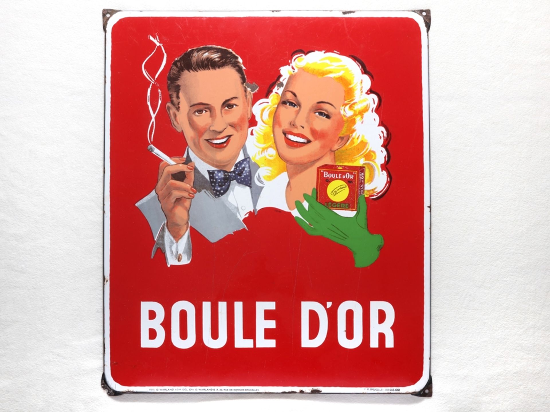 Emailschild Boule D'or, Belgien, datiert 1951 - Bild 7 aus 7