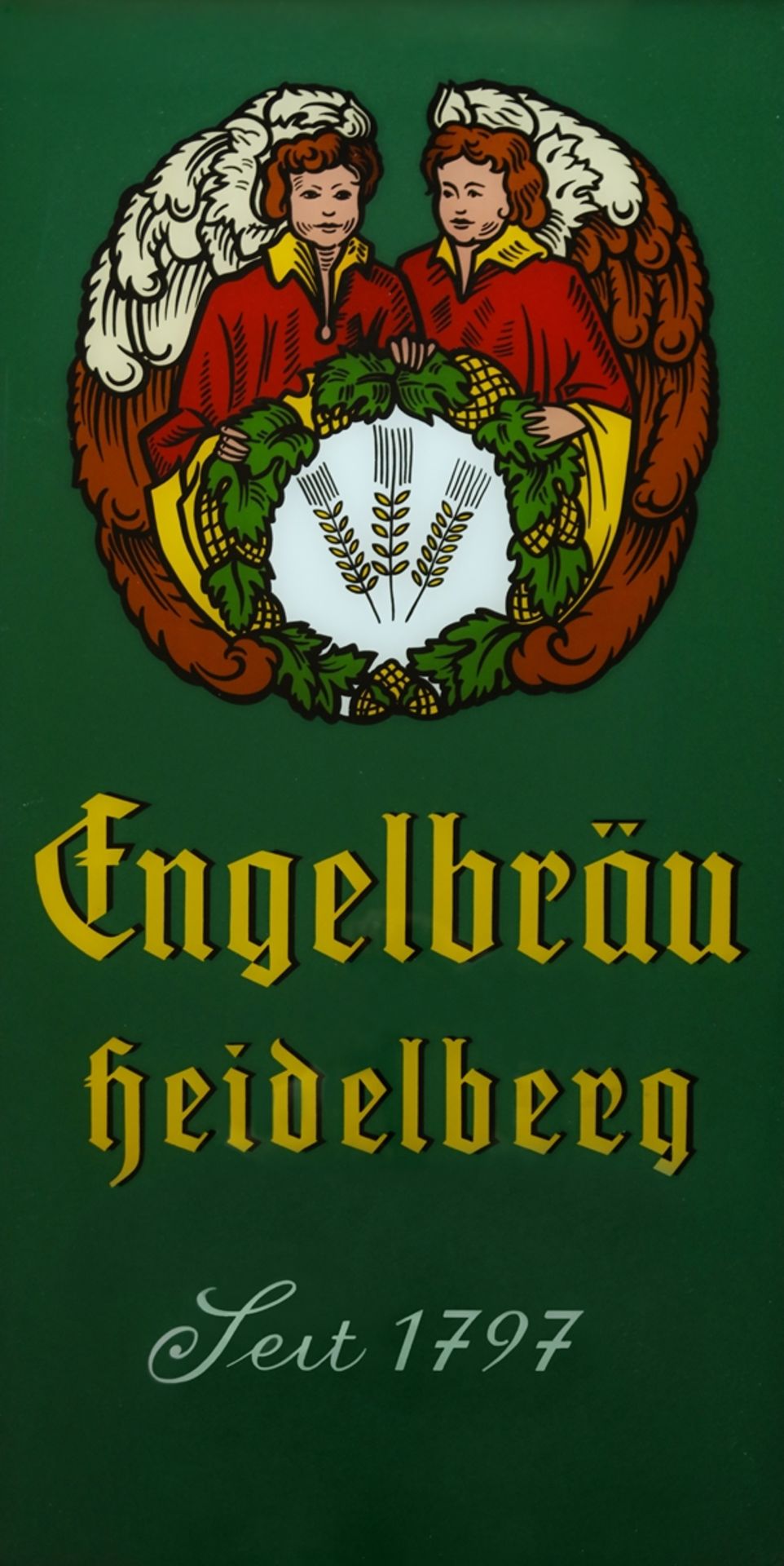 Glasschild Engelbräu Heidelberg, um 1950 - Bild 3 aus 3