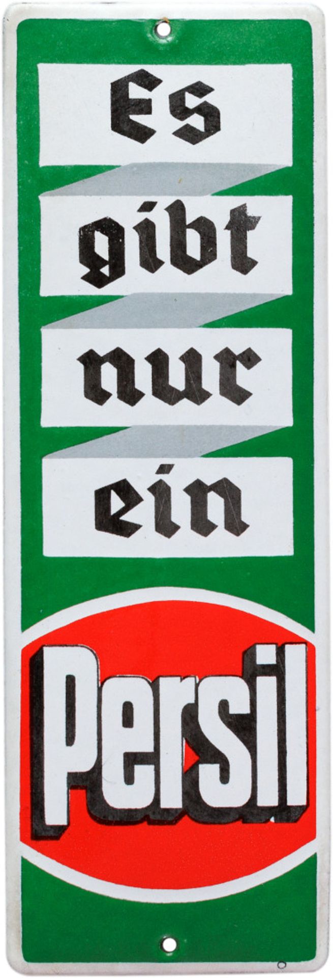 Emailschild Es gibt nur ein Persil, Türschild, Düsseldorf um 1930