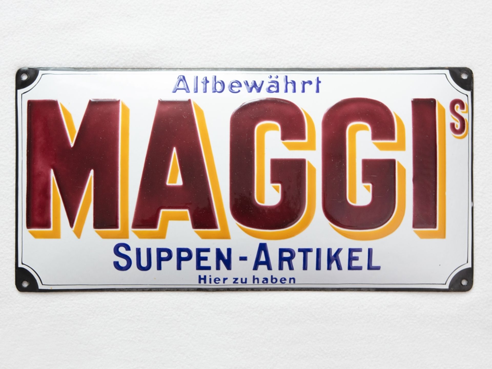 Emailschild Maggi Altbewährt, Berlin und Singen, um1920 - Bild 7 aus 7