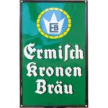 Enamel sign Ermisch Kronen Bräu, Leipzig around 1930