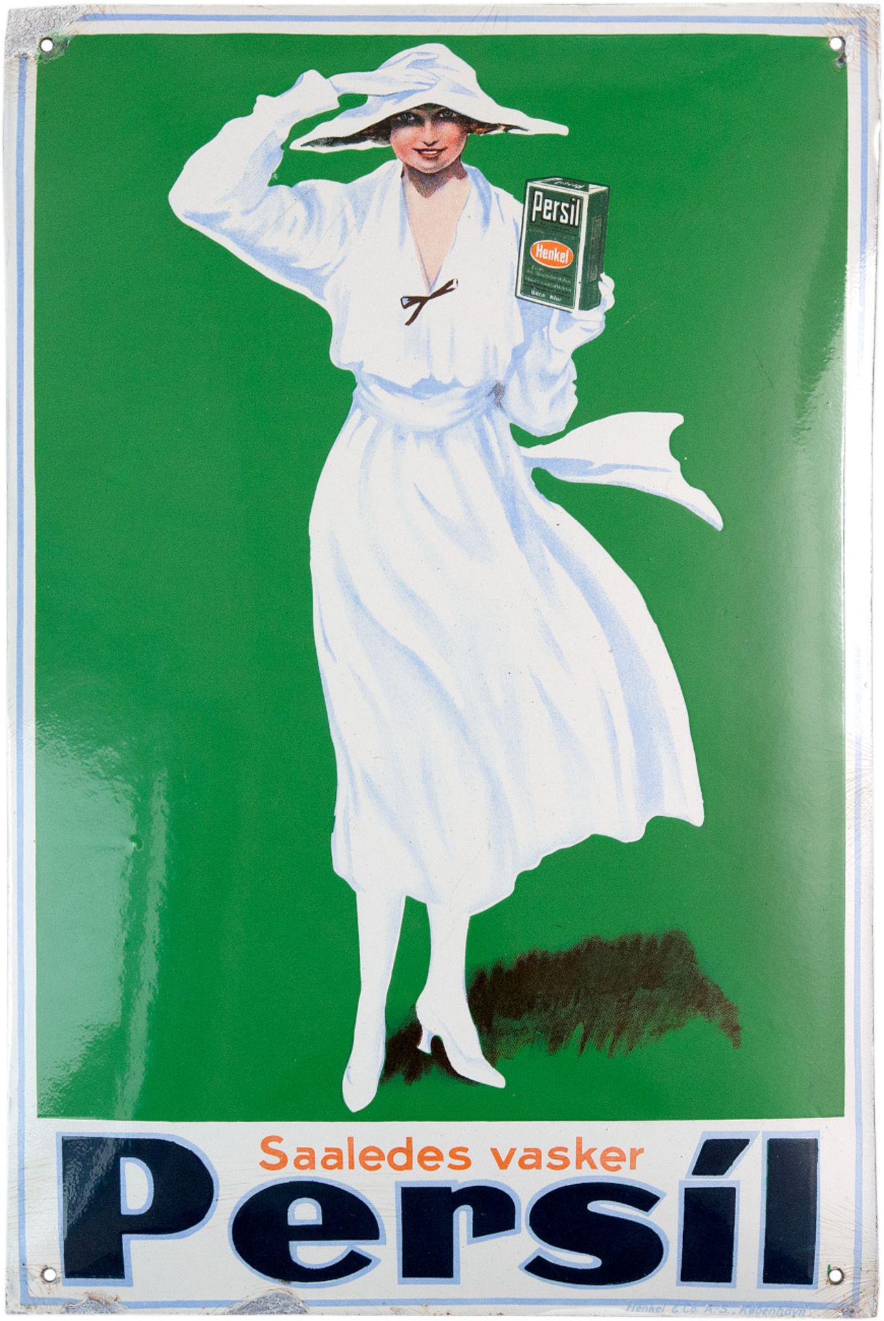 Enamel sign Persil White Lady, Kurt Heiligenstaedt, Düsseldorf, Copenhagen, around 1930