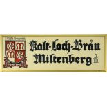 Metal sign "Kalt-Loch-Brauerei Miltenberg", around 1950