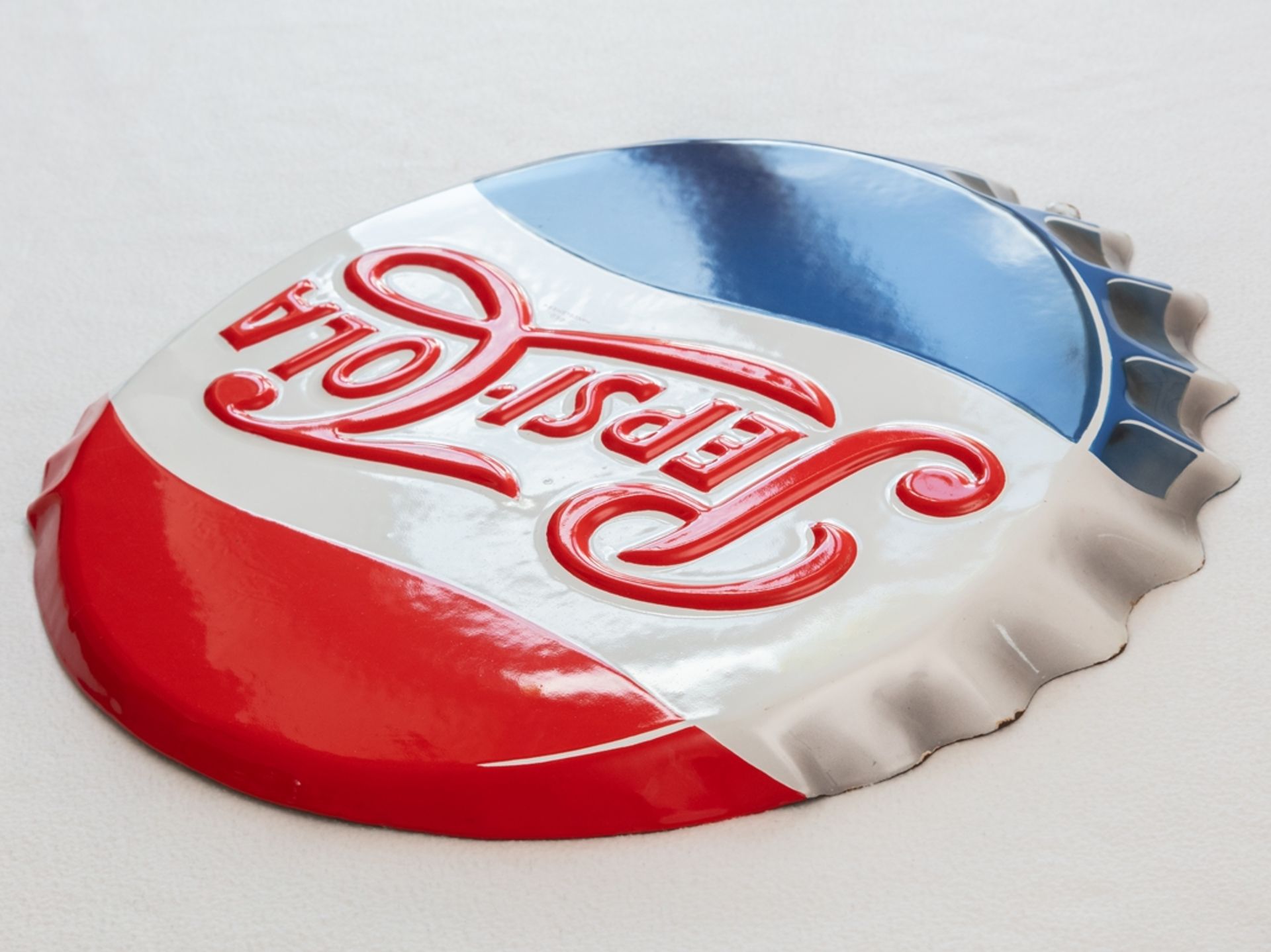 Emailschild Pepsi Cola Deckel im Traumzustand! Niederlande um 1950 - Bild 4 aus 7