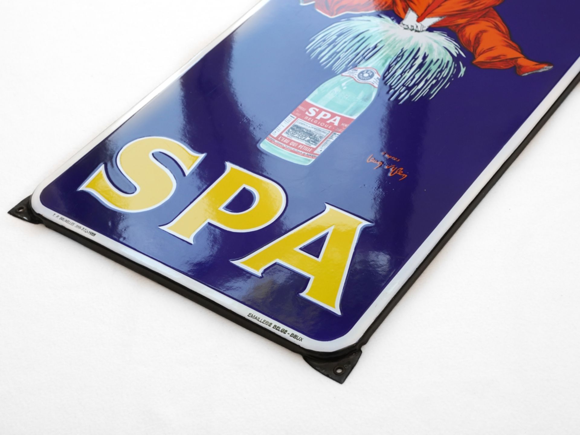 Enamel sign SPA in dream condition! Jean D'YLEN, Belgium, dated 1955 - Image 3 of 7