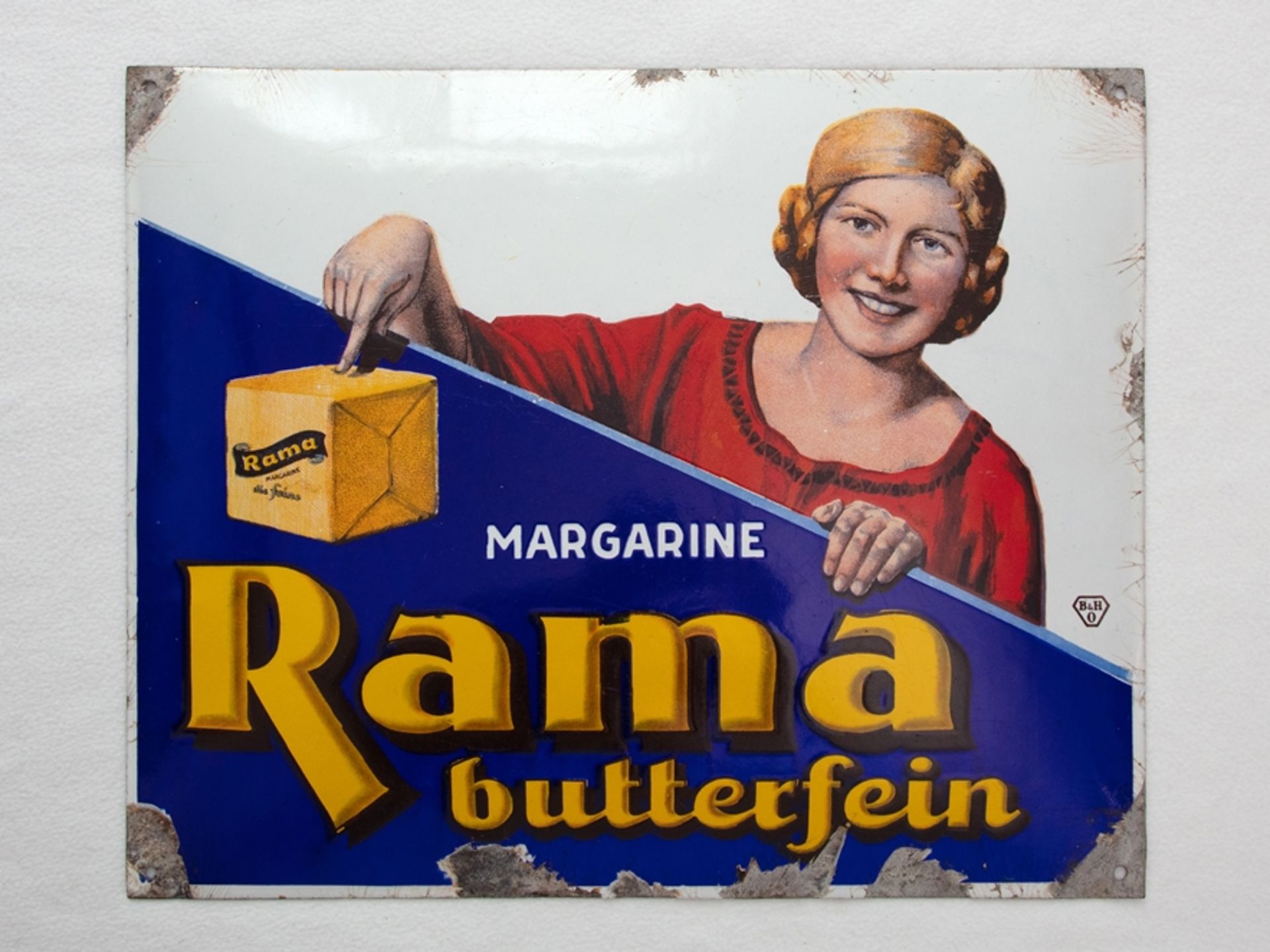 Enamel sign Rama Margarine, Hamburg around 1920 - Image 7 of 7