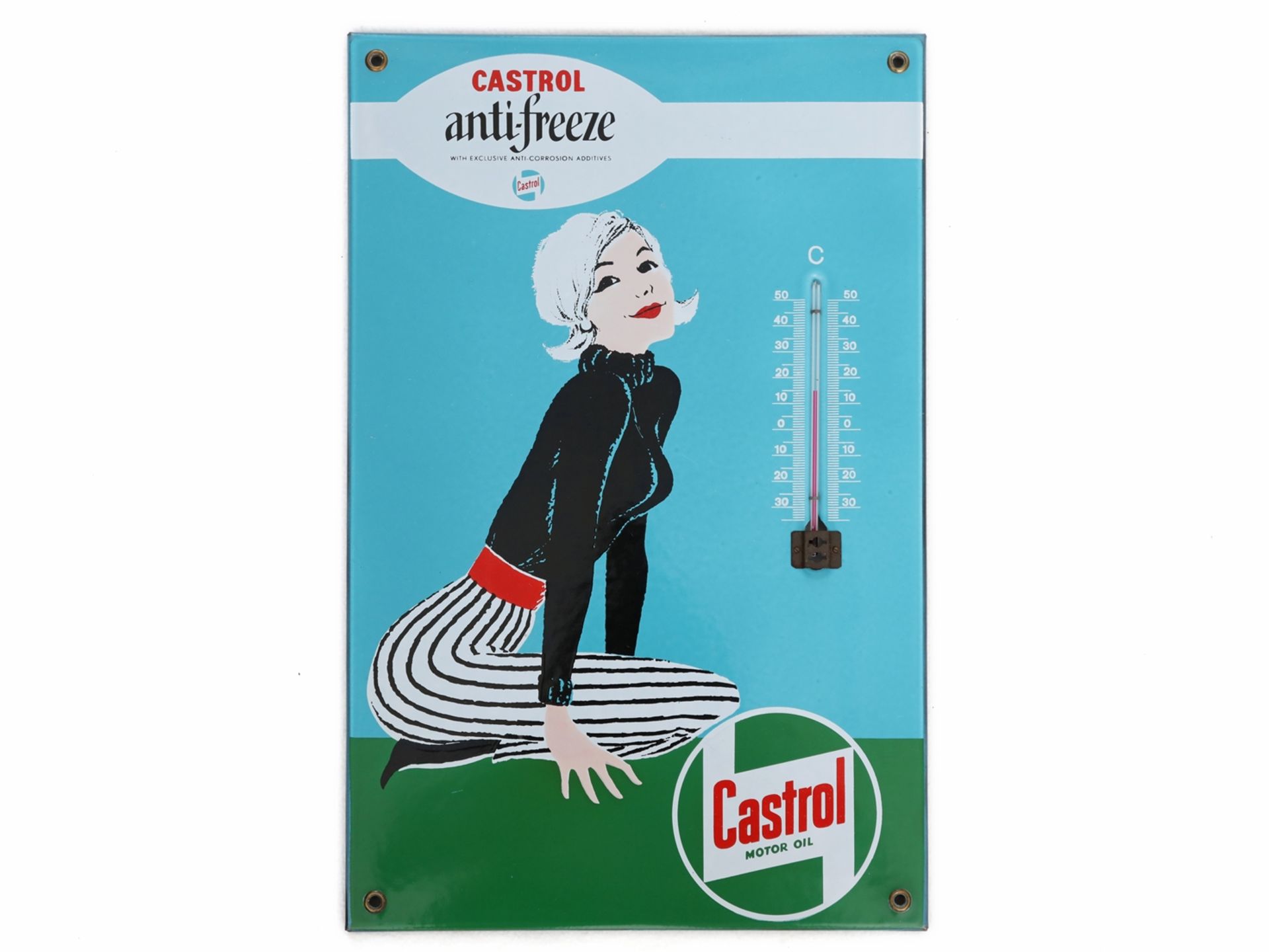 Emailschild Castrol Motor Oil Anti Freeze im Traumzustand! Um 1960 - Bild 7 aus 7