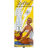 Emailschild Thermometer Delial, Leverkusen, um 1950