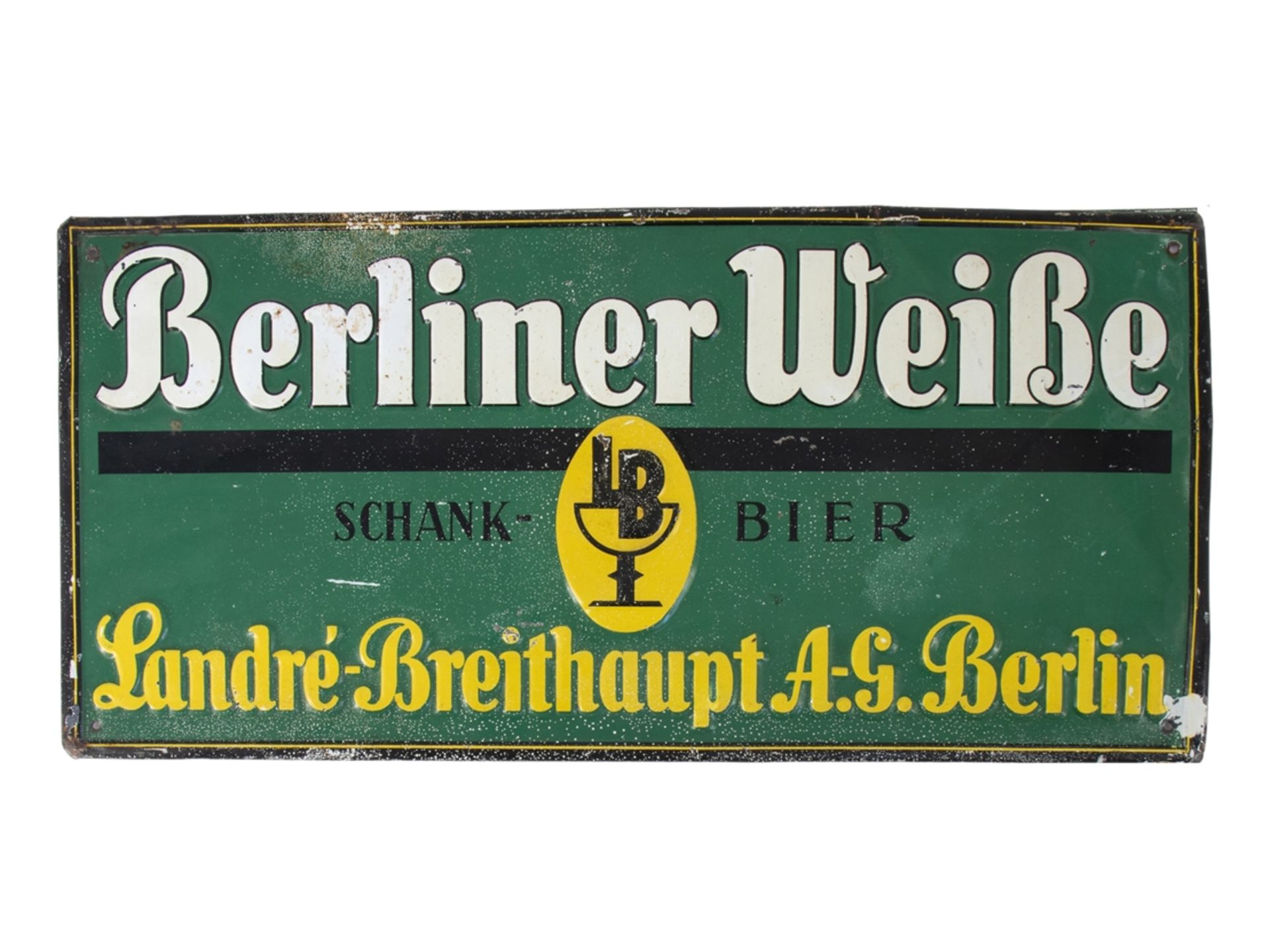 Tin sign Berliner Weiße, Landré-Breithaupt AG, Berlin around 1920 - Image 3 of 3