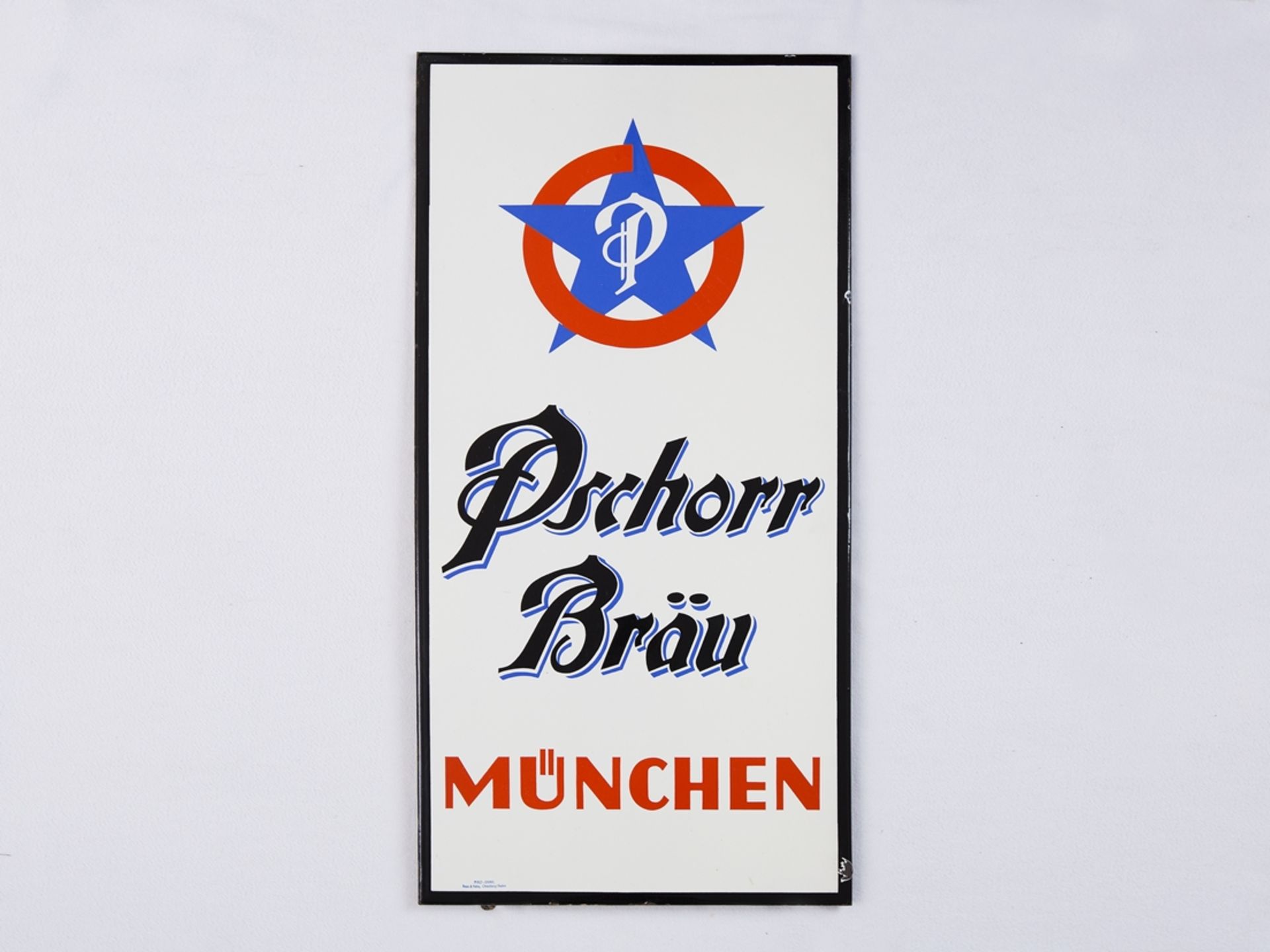 Emailschild Pschorr Bräu München um 1950 - Bild 7 aus 7