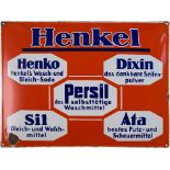 Emailschild Henkel, Henko, Ata, Persil, Düsseldorf um 1930