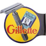 Gillette Blue Blades enamel sign, France, around 1930