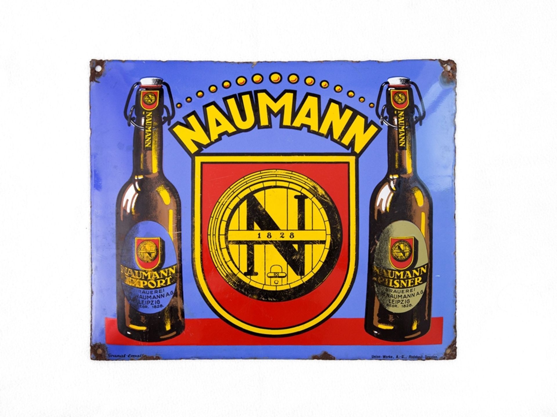 Emailschild Brauerei Naumann, Leipzig, um 1930 - Bild 7 aus 7