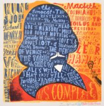 Jonny Hannah (20th-21st Century) British. 'Shakespeare', Screenprint, Signed, stamped with