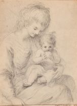 Marla E Kaufmann (18th-19th Century) European. A Mother and Child, Pencil, Signed and dated 1809,