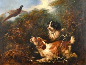 Circle of George Armfield (1808-1893) British. Spaniels Putting Up a Pheasant, Oil on canvas, 14"