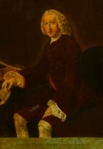 After William Hoare of Bath (1707-1792) British. "William Pitt", Print stuck to glass after