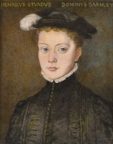 After Hans Eworth (c.1515-c.1573) Belgian. Portrait of Henry Stuart, Lord Darnley, Watercolour,