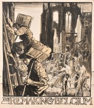 Frank Brangwyn (1867-1956) British. "The Remaking of Belgium", Poster, Signed with initials in